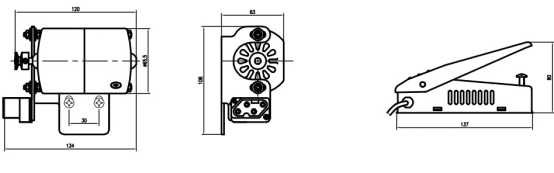 HF1系列縫紉機電機外形尺寸圖